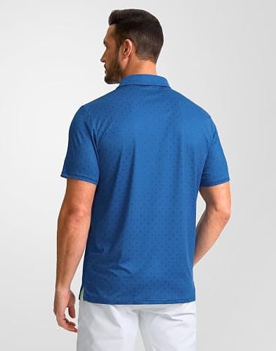 Obla Mens Golf Polo Shirts Short Sleeve Dry Fit Performance Moisture Wicking Casual Print Collared Golf Shirts for Men thumbnail 4