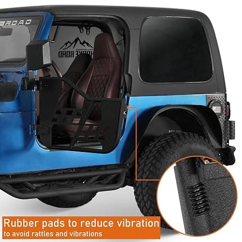 Hooke Road Wrangler TJ Tube Half Doors Offroad Tubular Trail Doors Guards for 1997-2006 Jeep Wrangler TJ Sahara Sport thumbnail 3