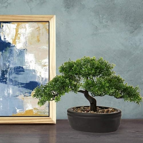 Artificial Bonsai Tree Juniper Faux Plants Indoor Small Fake Plants Decor with Ceramic Pots for Home Table Office Desk Bathroom Shelf Bedroom Living Room Farmhouse Decorations thumbnail 7
