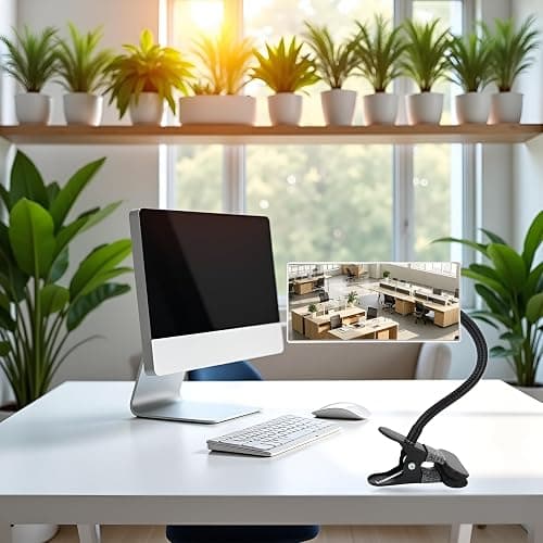 StartFine Clip On Security Mirror Convex Desk Office Cubicle for Personal Safety Desk Rear View Mirror Monitor Computer to See Behind You Flexible Gooseneck (Rectangle 6.69"x2.95" Frameless) thumbnail 8