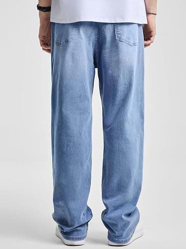 JMIERR Men's Baggy Jeans Wide Leg Skater Hip Hop Denim Pants Loose Fit Streetwear thumbnail 4