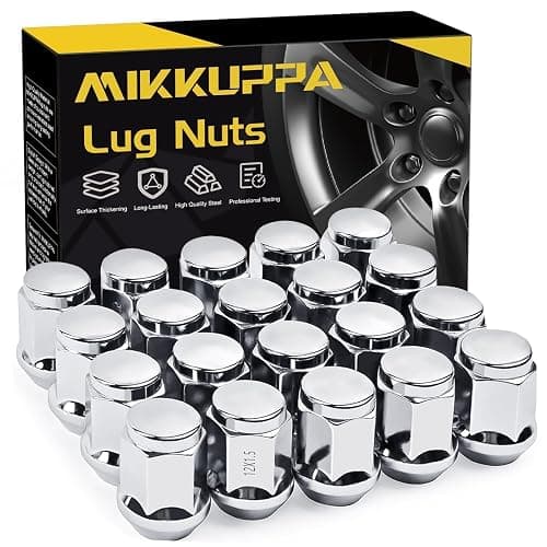 MIKKUPPA M12x1.5 Lug Nuts - Replacement for Ford Fusion Focus Escape, Honda Accord Civic CRV, Chevy Cruze Malibu, Dodge Journey, Jeep Compass Patriot Aftermarket Wheel, 20pcs Chrome Closed End Nuts - Image 1