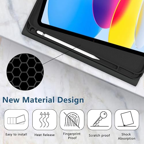 TopPerfekt Case Keyboard for iPad Gen 11th (A16) 11-inch 2025 / iPad 10th 10.9-inch 2022，Detachable, Rechargeable, Magnetically Absorbent,Pencil Holder for 10.9 inch Case with Keyboard- Black Leopard thumbnail 4