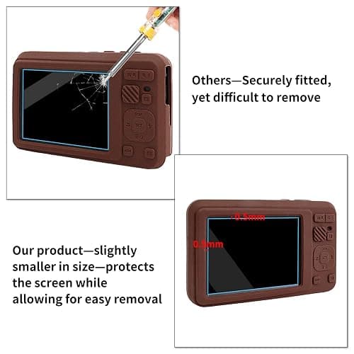 Rieibi Silicone Case for Kodak PIXPRO FZ55 Case, Accessories for Kodak PIXPRO FZ55 Camera Case with 2 Pcs Screen Protectors, Detachable Lens Cover for PIXPRO FZ55 Camera,Coffee thumbnail 6