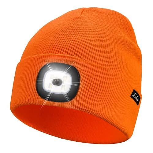 Etsfmoa Unisex Beanie with The Light Gifts for Men Dad Father USB Rechargeable Caps - Image 1