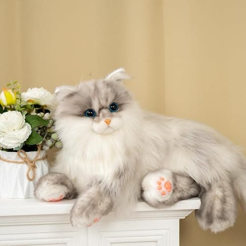 Chongker Weighted Stuffed Animals, Handmade Realistic Cat Plush Toy 3.3LBS, Lifelike Real Cat Size Companion Plush Doll thumbnail 8