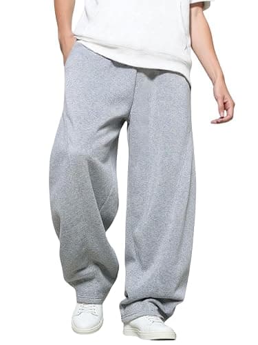 LuminBlaze Men’s Baggy Sweatpants with Elastic Drawstring Waist, Breathable Wide-Leg Casual Loose Cotton Joggers Deep Pockets - Image 1