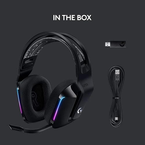 Logitech G733 Lightspeed Wireless Gaming Headset, Suspension Headband, Lightsync RGB, Blue VO!CE Mic, PRO-G Audio – Black, Gaming Headset Wireless, PC, PS5, PS4, Switch Compatible thumbnail 6