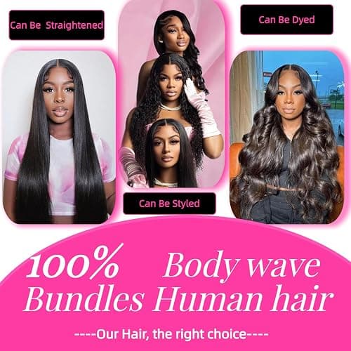 Body Wave Bundles Human Hair 12A Human Hair Bundles 18 20 22 IN 100% Unprocessed Brazilian Virgin Hair 3 Bundles Double Weft Hair Extensions Real Human Hair Natural Black For Woman 18 20 22 IN thumbnail 5