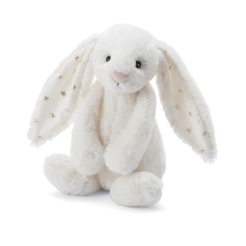 Jellycat Bashful Twinkle Bunny Chime Rattle Stuffed Animal, 10 inches - Image 1