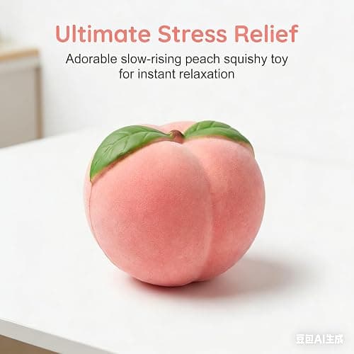 3PCS Peach Squishy, Slow Rising Stress Relief Fruit Toy, Soft Pink Peach Squeeze Toy for Anxiety Relief, Desk Companion, Party Gifts (3pcs) thumbnail 7