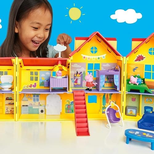 PEPPA PIG Peppa's Big Family House Playset with 3 Figures, 11 Accessories, 2025 Version with Baby Evie, Preschool Toys for Girls and Boys 3 and Up thumbnail 6