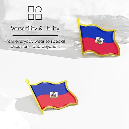 Haiti Flag Lapel Pin - Enamel Metal National Badge | World Travel Souvenir Gifts for Men & Women | Country Flag Patriotic Brooch Bulk Pack of Pins for Hat, Tie, Clothes, Backpack (1pc) thumbnail 5