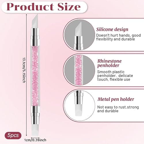5Pcs Silicone Nail Brushes for Resin Silicones Tool for Nail Art Sculpting Tools Gel Brushes for Polish Nails Foil Brush Carving Home Salon Resin Carving Drawing thumbnail 3