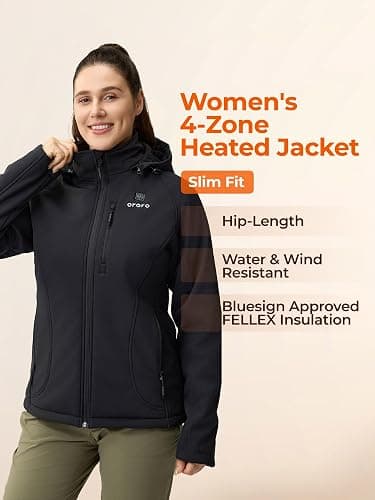 ORORO Heated Jacket - Black thumbnail 7