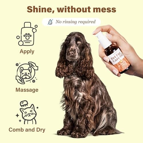 GJYC PET Pet Fur Care Oil - Detangles, Reduces Shedding - Adds Shine with Collagen & Natural Oils - Leave-in Conditioner for Dogs & Cats - 1.01 fl. oz thumbnail 5
