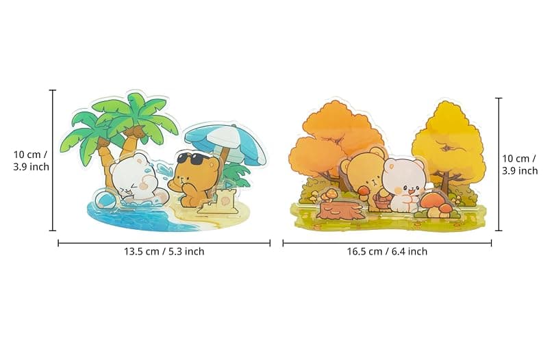 Milkmochabear Sunny Getaway Acrylic Standee Authentic Merchandise (5.3" x 3.9" Inches) Cute Adorable for Home Office Décor Gifts Decoration Decorative Shelves thumbnail 3