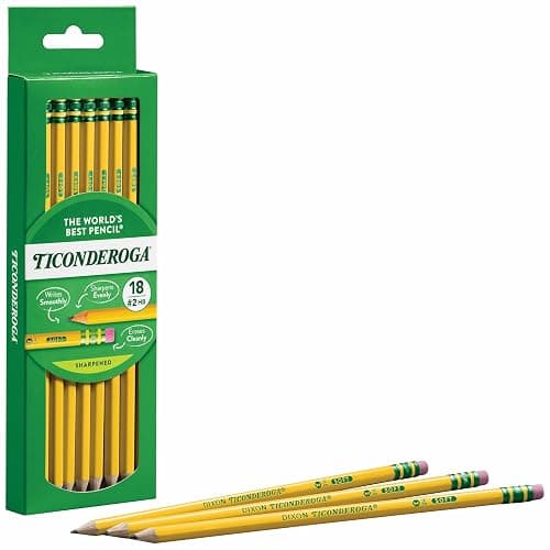 Ticonderoga Wood-Cased Pencils, Pre-Sharpened, #2 HB Soft, Yellow, 18 Count thumbnail 5
