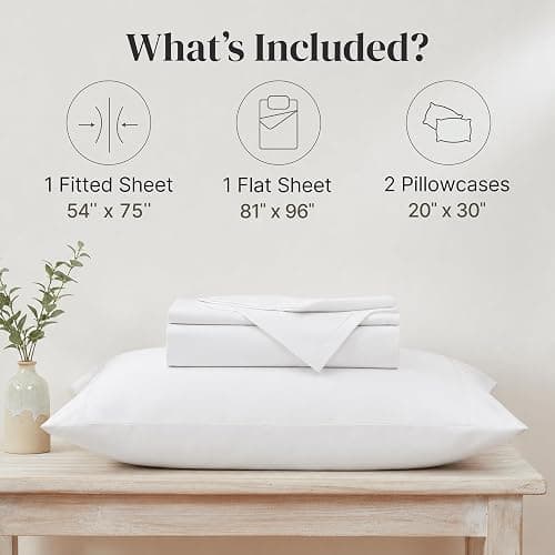 Modern Threads Soft Microfiber Solid Sheets - Luxurious Microfiber Bed Sheets - Includes Flat Sheet, Fitted Sheet with Deep Pockets, & Pillowcases White Full thumbnail 3