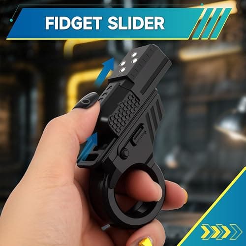 3D Fidget Slider Gun Toys, EDC Fidgets Cliker Pistol Toy, Fidget Ring Pad for Adults, Plastic Finger Hand Roller Spinner Stress Relief Focus Sensory Toys for Kids Christmas Birthday Gift Prize thumbnail 4