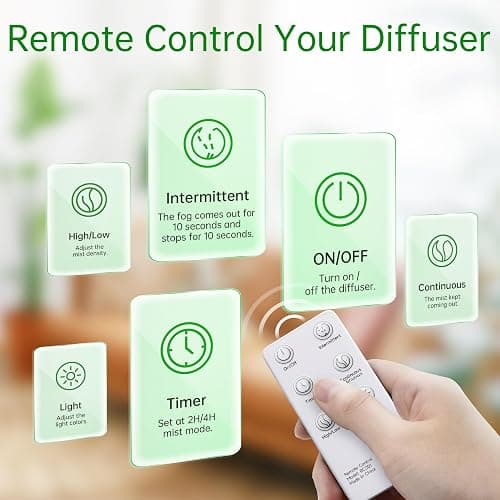 ASAKUKI Essential Oil Diffuser, 300ml Ultrasonic Aromatherapy Oil Humidifier with 7 Colors Lights 2 Mist Mode for Home thumbnail 6