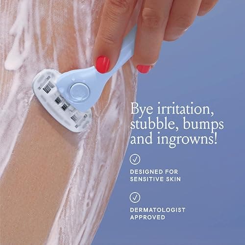 Billie Razors for Women Shave Kit – Women’s Razor + 4 x 5-Blade Razor Refills + Magnetic Holder – Cool Blue thumbnail 4