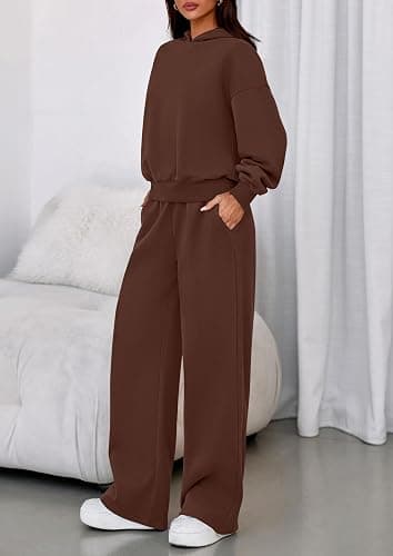 PRETTYGARDEN Womens Sweatsuits 2 Piece Set 2025 Casual Winter Long Sleeve Hoodie Loose Wide Leg Sweatpants Fall Tracksuit thumbnail 3