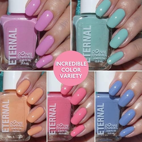 Eternal Pastel Nail Polish Sets for Women (CANDY PASTELS) - Pastel Nail Polish Set for Girls - Long Lasting & Quick Dry Nail Polish Set for Home DIY Manicure Pedicure - Made in USA, 13.5mL (Set of 5) thumbnail 2