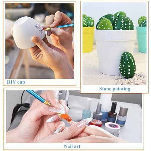 20 Pcs Paint Brushes, Acrylic Painting Brush Set, Watercolor Brushes, Acrylic Brushes for Oil Watercolor, Miniature Detailing, and Rock Painting thumbnail 7