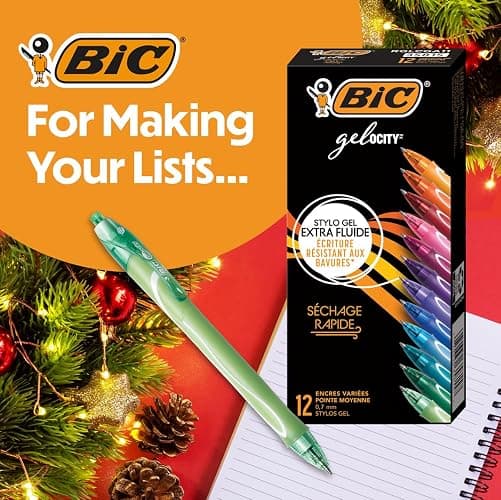 BIC Gelocity Quick Dry Gel Pen with Fast Drying Ink and Comfortable Grip, 12-Count in Assorted Colors thumbnail 4