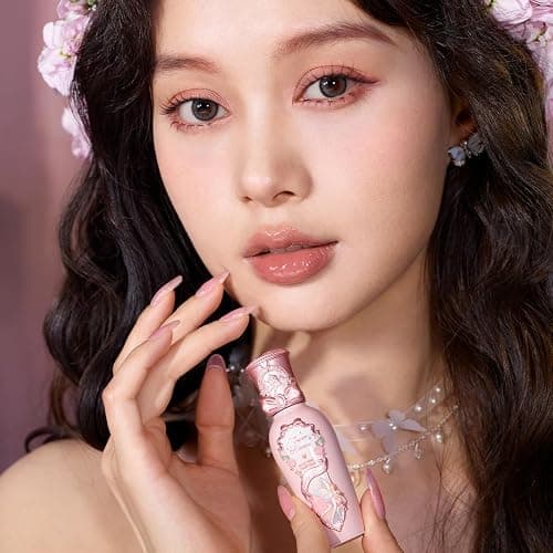 Flower Knows Midsummer Fairytales Coating Lip Lacquer,Glowy Non-Fading Lip Gloss,Hydrating Tinted Lip Oil for Girls&Women,Vegan & Cruelty Free,0.17Fl Oz(G04 To the Moon) thumbnail 6