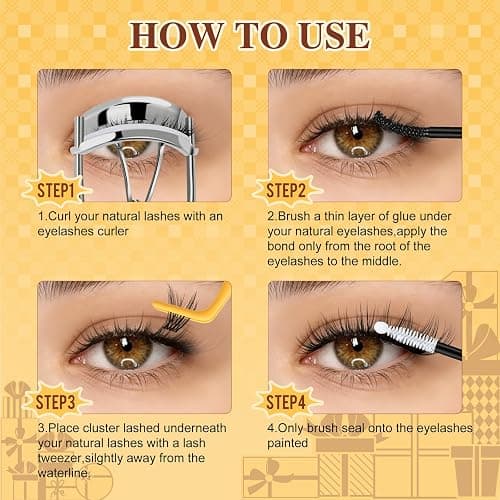 QUEWEL Lash Clusters Wispy Eyelash Clusters 300 Pcs Natural Cluster Eyelash Extensions C Curl, Mixed Length 10-16mm DIY Individual Lashes Cluster at Home for Countless Stunning Looks (QU45) thumbnail 9
