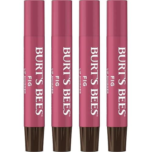 Burt's Bees Shimmer Lip Tint Set, Mothers Day Gifts, Tinted Lip Balm Stick, Moisturizing for All Day Hydration with Natural Origin Glowy Pigmented Finish & Buildable Color, Fig (4-Pack) - Image 1