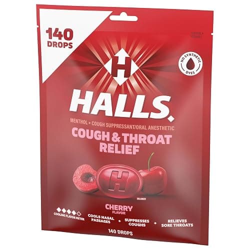 Halls Cough and Throat Relief Cherry Cough Drops, Bulk Pack, 140 Drops thumbnail 12