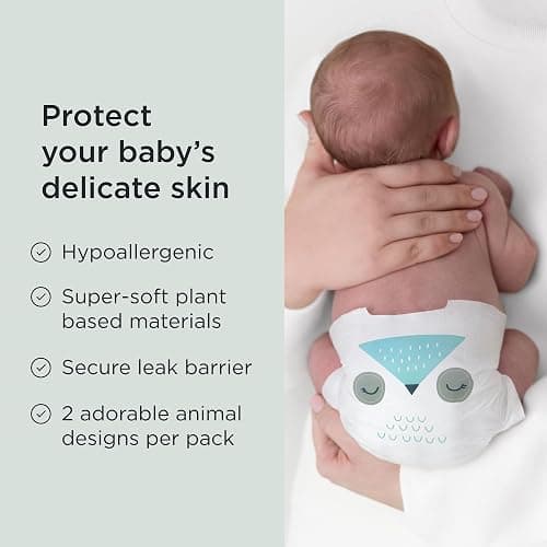 Kit & Kin Premium Eco Baby Nappies Size 1 | Newborn 2-5 kgs / 4-11 lbs | Pack of 228 Nappies | Plant-Based & Hypoallergenic | Superior Leak Protection | Vegan & Cruelty Free thumbnail 3