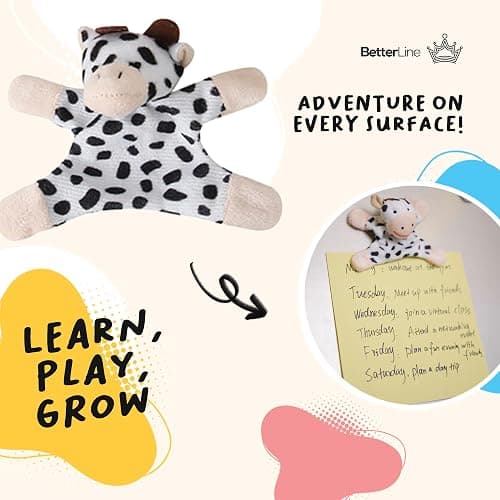 Fun and Educational Animal Fridge Magnets for Kids -Soft Plush Magnetic Animal Characters for Learning and Play, Fridge Toys for Toddlers 1-3, Board Magnets, Locker Buddies - 8 thumbnail 2