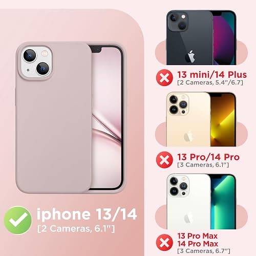 GolbinBox Magnetic for iPhone 13 Case & iPhone 14 Case, Compatible with MagSafe, [Soft Anti-Scratch Microfiber Lining], Slim Liquid Silicone Shockproof Protective Phone Case 6.1 inch, Light Taro thumbnail 2