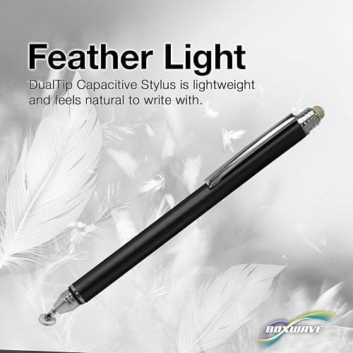 BoxWave Stylus Pen Compatible with Skylight Calendar (15 inch) - DualTip Capacitive Stylus, Fiber Tip Disc Tip Capacitive Stylus Pen - Jet Black thumbnail 6