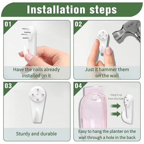 CYZglass Wall Hanging Planter Propagation Station for Indoor Plants Glass Vase Air Plant Holder Gift for Women Girlfriend Plant Lover thumbnail 6