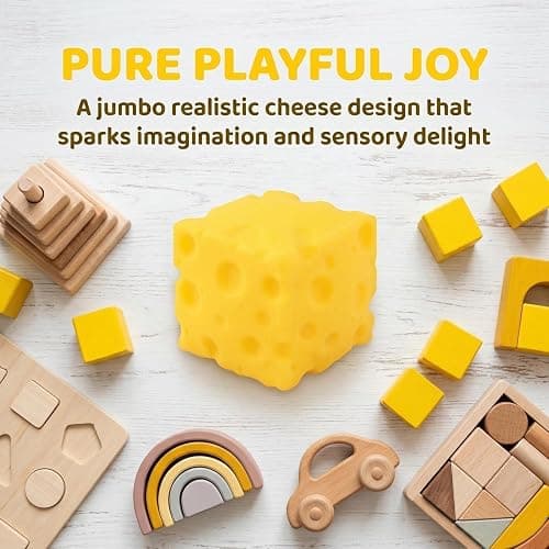 ZFFAFUR,Slow-Rebound Shapeable Squeeze Ball,7cm Cheese Squishy Toy Realistic Sensory Fidget Toy,Sensory Fidget Toy for Stress Relief, Anxiety Relief Gift for Adults thumbnail 6