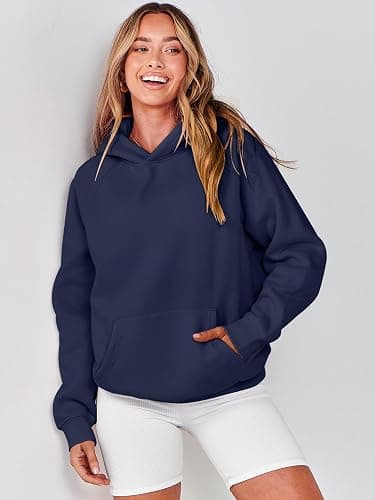 ANRABESS Women Hoodies Oversized Fleece Long Sleeve Comfy Casual Basic Pullover Sweatshirts 2025 Fall Outfits Sweater - Small - Navy Blue thumbnail 2