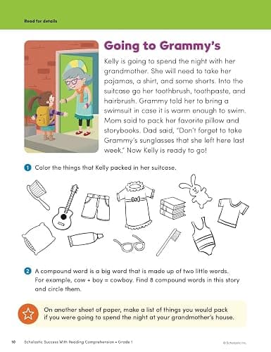Scholastic Success with Reading Comprehension Grade 1 Workbook thumbnail 5