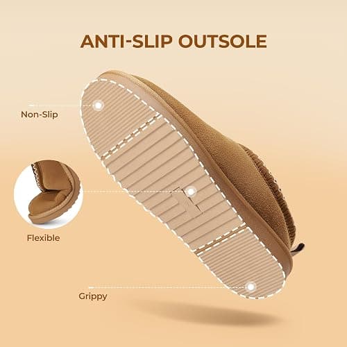 DREAM PAIRS Men's Slippers Genuine Suede Leather Cozy Indoor Outdoor Home Fuzzy Comfy Winter Slip On Cute Warm Memory Foam Furry Shoes FuzzyEasy thumbnail 2