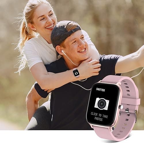 Smart Watch for Men Women Compatible with iPhone Samsung Android Phone 1.69 inch Full Touch Screen IP68 Waterproof Bluetooh Fitness Tracker Heart Rate/Sleep Monitor (Pink) - pink thumbnail 5