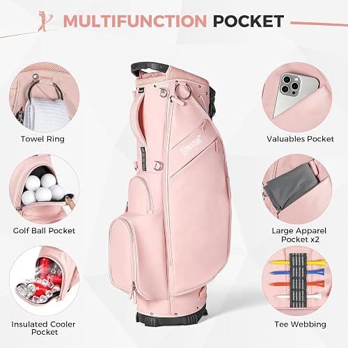 Golf Bags, Golf Stand Bag, Adjustable Shoulder Straps, Multiple Pockets thumbnail 4