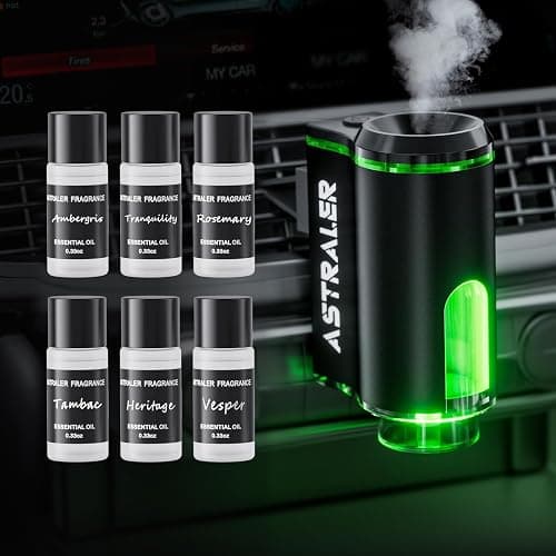 Smart Car Air Freshener Diffuser – Auto On/Off Aromatherapy Diffuser with 3 Scent Modes, USB Rechargeable, Vent Clip, 6 Essential Oil Refills Included – Long-Lasting Fragrance, Car Decor & Gift - Image 1