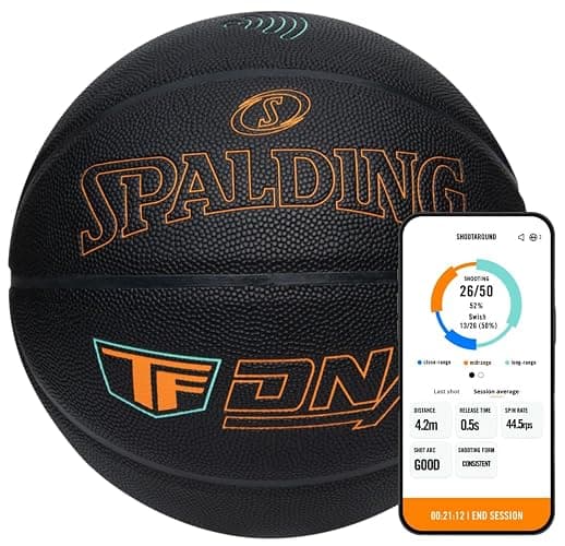 Spalding TF DNA Smart Basketball + 1 Yr App Subscription Bundle I iOS and Android Compatible I All Surface Material - Image 1