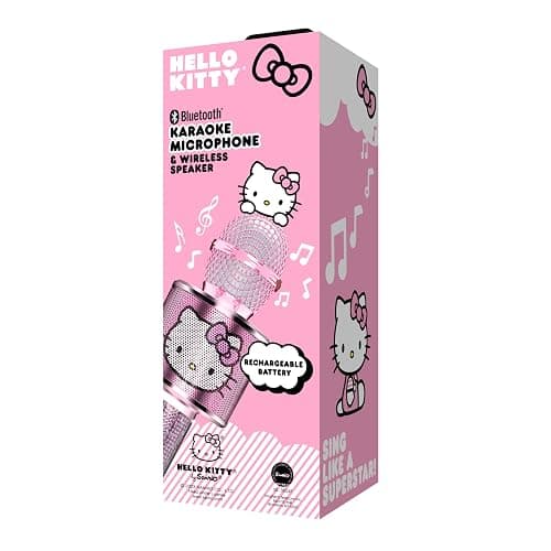 Hello Kitty Bluetooth Karaoke Microphone & Wireless Speaker - Rechargeable Battery, Onboard Controls, Fun Sound Effects thumbnail 6