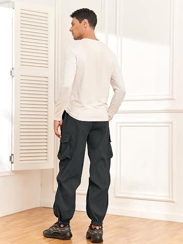 ZAFUL Flat Pocket Parachute Pants for Men Casual Baggy Cargo Pants Unisex Street Y2K Pants Drawstring Trouser thumbnail 3