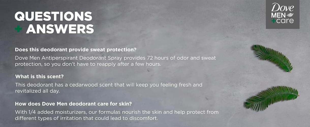 DOVE MEN + CARE Dry Spray Antiperspirant Coastal Cedar 3.8 oz 4 Count | 72 Hour Protection with a Plant-Based Moisturizer thumbnail 4
